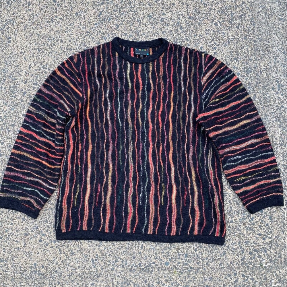 Vintage 1990's Coogi Multicolored Art Colorful Knit Sweater